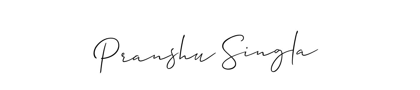 You should practise on your own different ways (Allison_Script) to write your name (Pranshu Singla) in signature. don't let someone else do it for you. Pranshu Singla signature style 2 images and pictures png