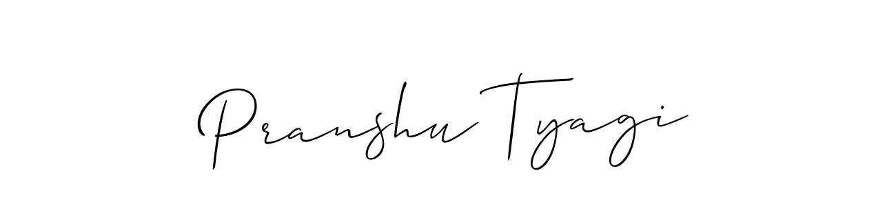 Allison_Script is a professional signature style that is perfect for those who want to add a touch of class to their signature. It is also a great choice for those who want to make their signature more unique. Get Pranshu Tyagi name to fancy signature for free. Pranshu Tyagi signature style 2 images and pictures png