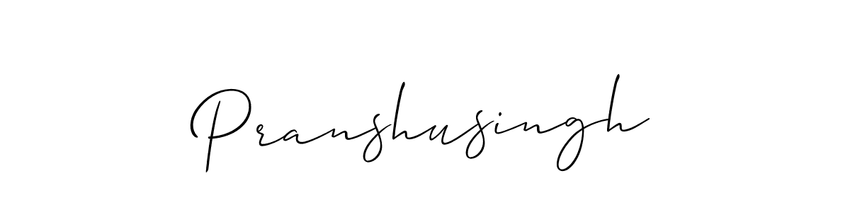 Also we have Pranshusingh name is the best signature style. Create professional handwritten signature collection using Allison_Script autograph style. Pranshusingh signature style 2 images and pictures png