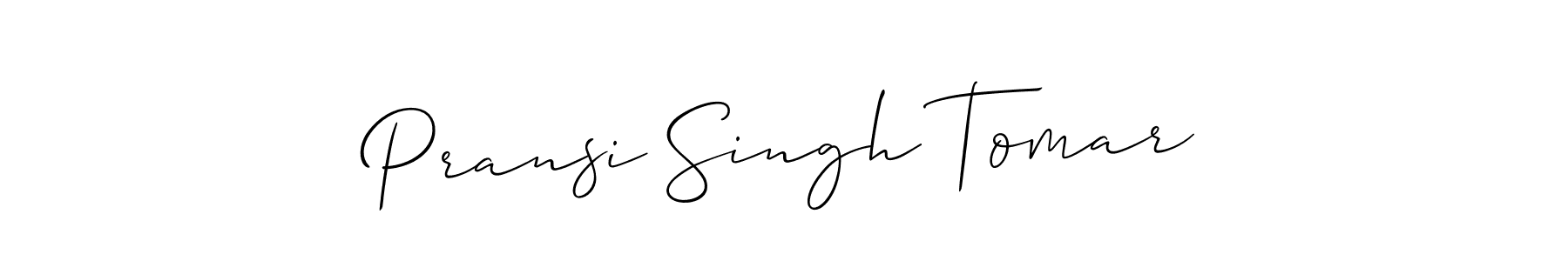 Make a beautiful signature design for name Pransi Singh Tomar. With this signature (Allison_Script) style, you can create a handwritten signature for free. Pransi Singh Tomar signature style 2 images and pictures png