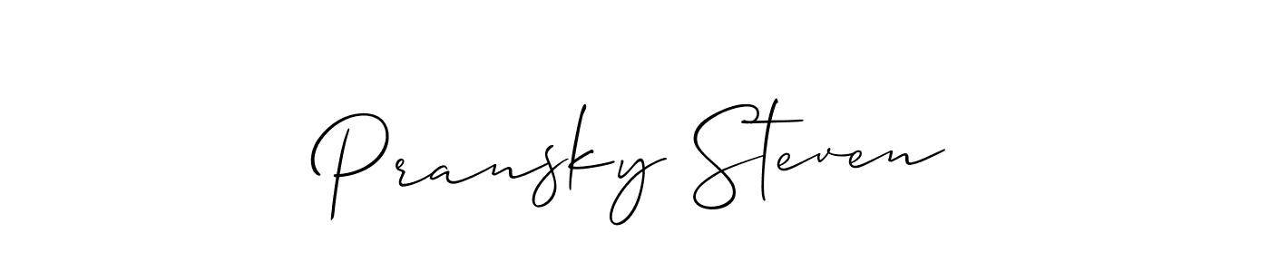 Use a signature maker to create a handwritten signature online. With this signature software, you can design (Allison_Script) your own signature for name Pransky Steven. Pransky Steven signature style 2 images and pictures png