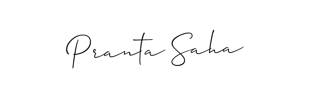 Create a beautiful signature design for name Pranta Saha. With this signature (Allison_Script) fonts, you can make a handwritten signature for free. Pranta Saha signature style 2 images and pictures png