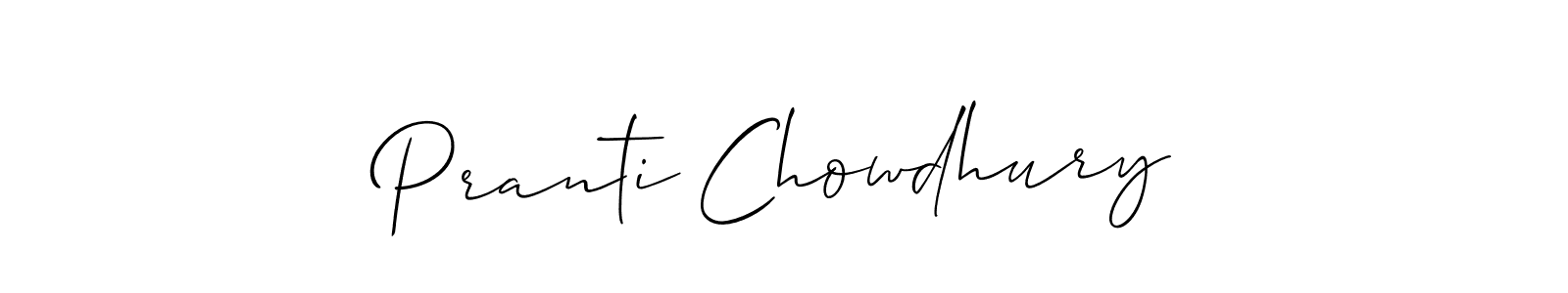 The best way (Allison_Script) to make a short signature is to pick only two or three words in your name. The name Pranti Chowdhury include a total of six letters. For converting this name. Pranti Chowdhury signature style 2 images and pictures png