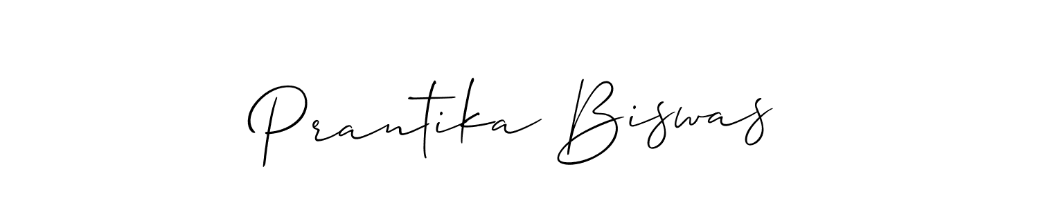 The best way (Allison_Script) to make a short signature is to pick only two or three words in your name. The name Prantika Biswas include a total of six letters. For converting this name. Prantika Biswas signature style 2 images and pictures png
