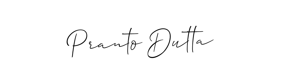 How to make Pranto Dutta name signature. Use Allison_Script style for creating short signs online. This is the latest handwritten sign. Pranto Dutta signature style 2 images and pictures png