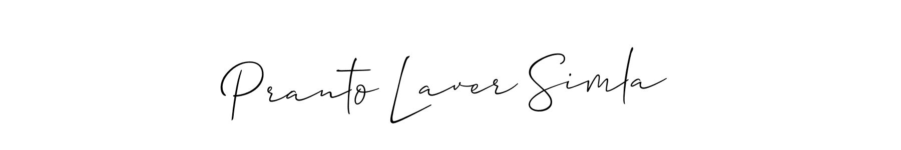 Design your own signature with our free online signature maker. With this signature software, you can create a handwritten (Allison_Script) signature for name Pranto Laver Simla. Pranto Laver Simla signature style 2 images and pictures png