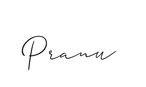 Use a signature maker to create a handwritten signature online. With this signature software, you can design (Allison_Script) your own signature for name Pranu. Pranu signature style 2 images and pictures png