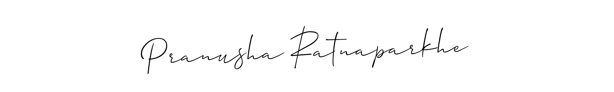 Create a beautiful signature design for name Pranusha Ratnaparkhe. With this signature (Allison_Script) fonts, you can make a handwritten signature for free. Pranusha Ratnaparkhe signature style 2 images and pictures png