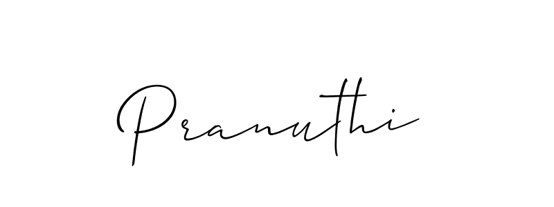 Also we have Pranuthi name is the best signature style. Create professional handwritten signature collection using Allison_Script autograph style. Pranuthi signature style 2 images and pictures png