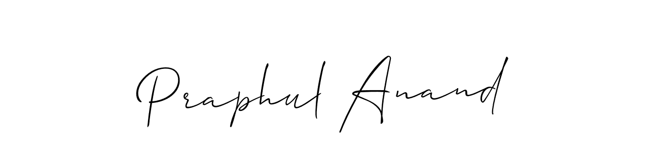 Design your own signature with our free online signature maker. With this signature software, you can create a handwritten (Allison_Script) signature for name Praphul Anand. Praphul Anand signature style 2 images and pictures png