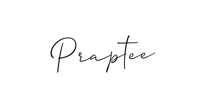 Make a beautiful signature design for name Praptee. With this signature (Allison_Script) style, you can create a handwritten signature for free. Praptee signature style 2 images and pictures png