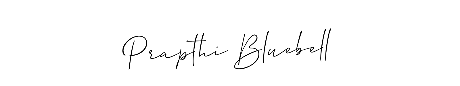 Also You can easily find your signature by using the search form. We will create Prapthi Bluebell name handwritten signature images for you free of cost using Allison_Script sign style. Prapthi Bluebell signature style 2 images and pictures png