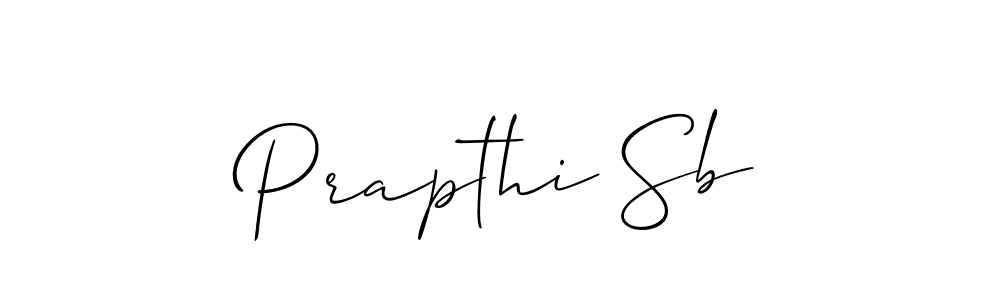 Create a beautiful signature design for name Prapthi Sb. With this signature (Allison_Script) fonts, you can make a handwritten signature for free. Prapthi Sb signature style 2 images and pictures png