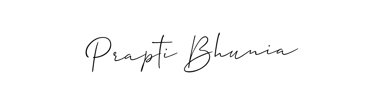 How to make Prapti Bhunia name signature. Use Allison_Script style for creating short signs online. This is the latest handwritten sign. Prapti Bhunia signature style 2 images and pictures png