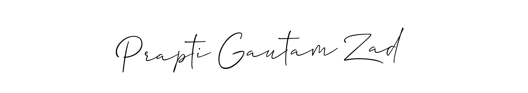 Design your own signature with our free online signature maker. With this signature software, you can create a handwritten (Allison_Script) signature for name Prapti Gautam Zad. Prapti Gautam Zad signature style 2 images and pictures png