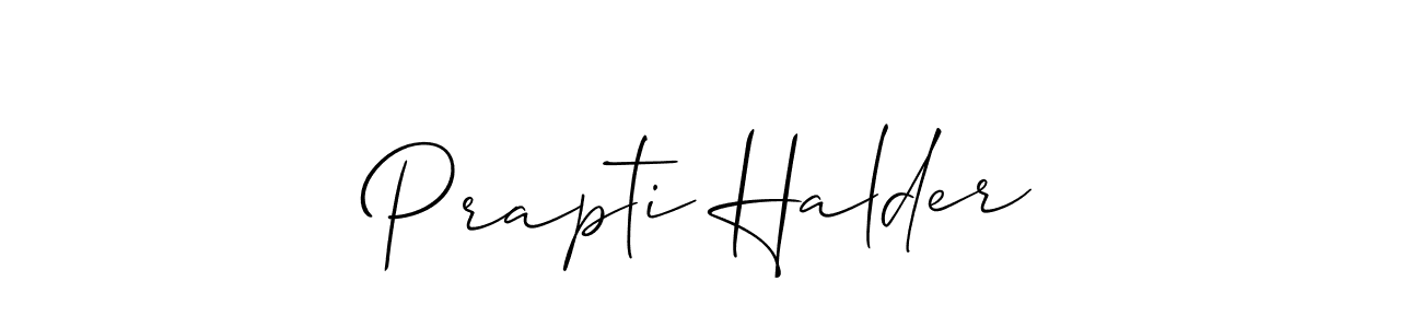 How to make Prapti Halder signature? Allison_Script is a professional autograph style. Create handwritten signature for Prapti Halder name. Prapti Halder signature style 2 images and pictures png