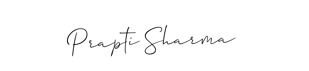 Use a signature maker to create a handwritten signature online. With this signature software, you can design (Allison_Script) your own signature for name Prapti Sharma. Prapti Sharma signature style 2 images and pictures png