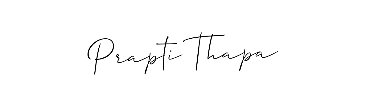 Design your own signature with our free online signature maker. With this signature software, you can create a handwritten (Allison_Script) signature for name Prapti Thapa. Prapti Thapa signature style 2 images and pictures png