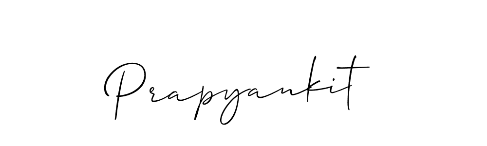 Use a signature maker to create a handwritten signature online. With this signature software, you can design (Allison_Script) your own signature for name Prapyankit. Prapyankit signature style 2 images and pictures png