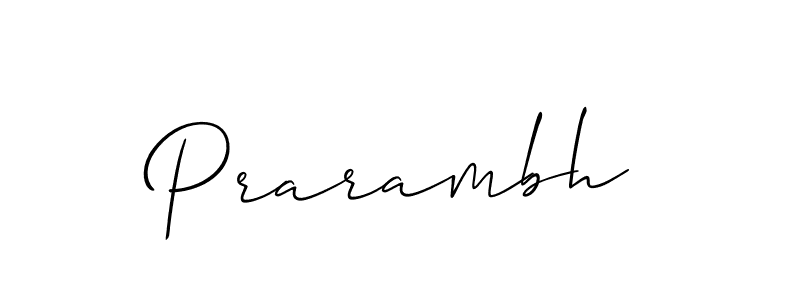 It looks lik you need a new signature style for name Prarambh. Design unique handwritten (Allison_Script) signature with our free signature maker in just a few clicks. Prarambh signature style 2 images and pictures png