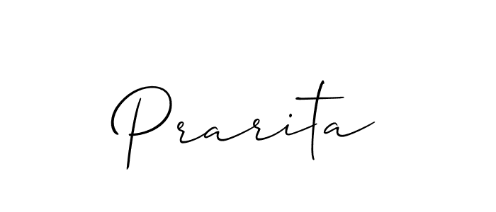 Use a signature maker to create a handwritten signature online. With this signature software, you can design (Allison_Script) your own signature for name Prarita. Prarita signature style 2 images and pictures png