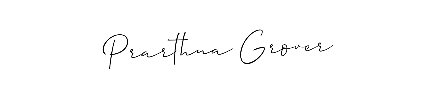 The best way (Allison_Script) to make a short signature is to pick only two or three words in your name. The name Prarthna Grover include a total of six letters. For converting this name. Prarthna Grover signature style 2 images and pictures png