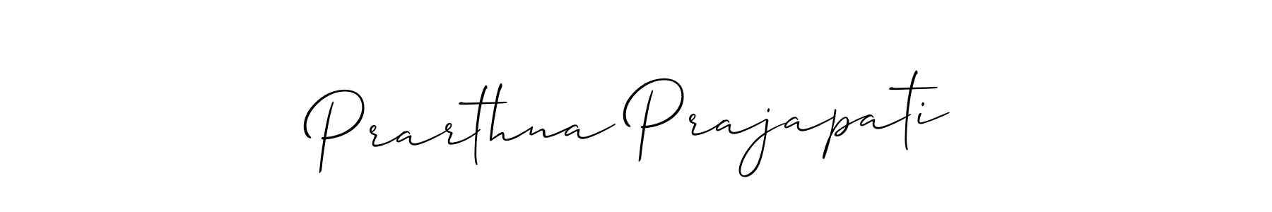 Make a short Prarthna Prajapati signature style. Manage your documents anywhere anytime using Allison_Script. Create and add eSignatures, submit forms, share and send files easily. Prarthna Prajapati signature style 2 images and pictures png