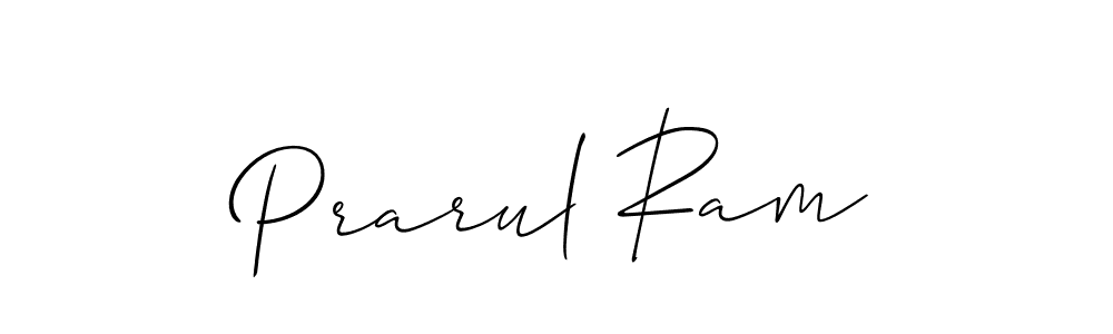 Use a signature maker to create a handwritten signature online. With this signature software, you can design (Allison_Script) your own signature for name Prarul Ram. Prarul Ram signature style 2 images and pictures png