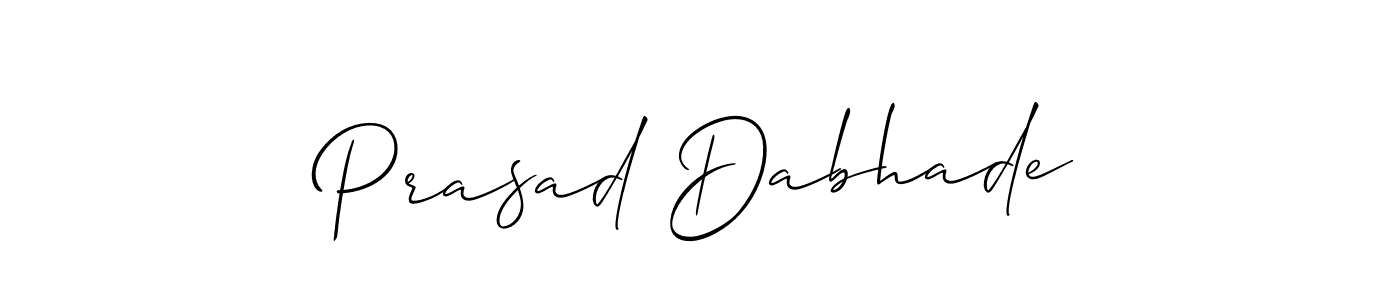 How to make Prasad Dabhade signature? Allison_Script is a professional autograph style. Create handwritten signature for Prasad Dabhade name. Prasad Dabhade signature style 2 images and pictures png