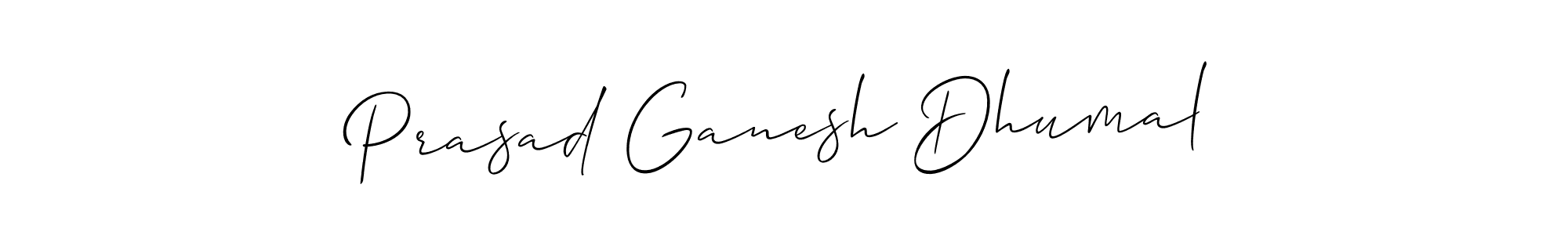 if you are searching for the best signature style for your name Prasad Ganesh Dhumal. so please give up your signature search. here we have designed multiple signature styles  using Allison_Script. Prasad Ganesh Dhumal signature style 2 images and pictures png