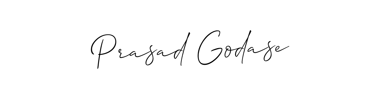 Also You can easily find your signature by using the search form. We will create Prasad Godase name handwritten signature images for you free of cost using Allison_Script sign style. Prasad Godase signature style 2 images and pictures png