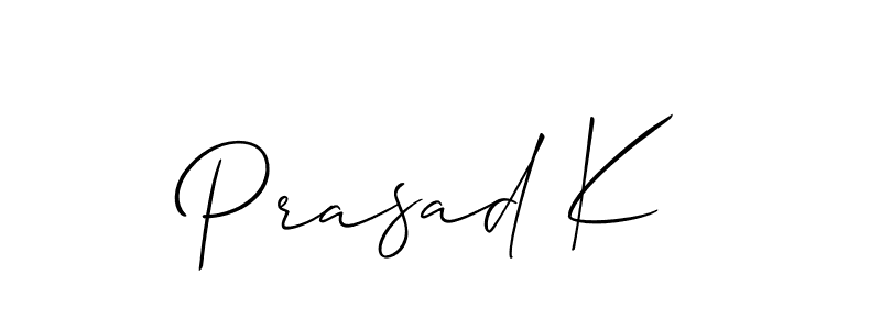 How to make Prasad K signature? Allison_Script is a professional autograph style. Create handwritten signature for Prasad K name. Prasad K signature style 2 images and pictures png