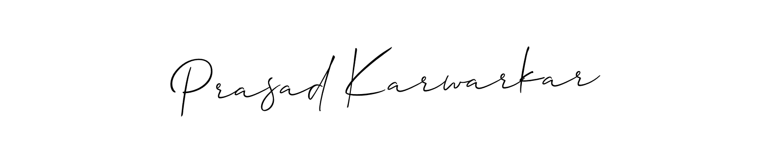 Also we have Prasad Karwarkar name is the best signature style. Create professional handwritten signature collection using Allison_Script autograph style. Prasad Karwarkar signature style 2 images and pictures png