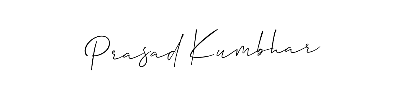 The best way (Allison_Script) to make a short signature is to pick only two or three words in your name. The name Prasad Kumbhar include a total of six letters. For converting this name. Prasad Kumbhar signature style 2 images and pictures png