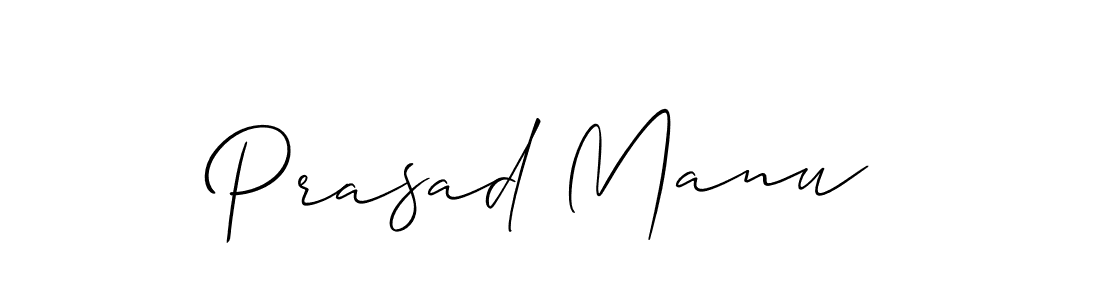 Make a beautiful signature design for name Prasad Manu. With this signature (Allison_Script) style, you can create a handwritten signature for free. Prasad Manu signature style 2 images and pictures png