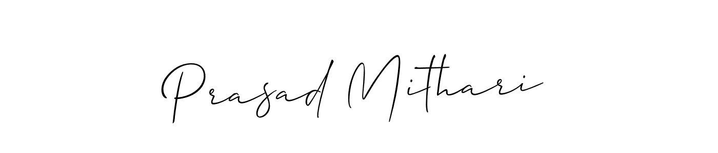 Similarly Allison_Script is the best handwritten signature design. Signature creator online .You can use it as an online autograph creator for name Prasad Mithari. Prasad Mithari signature style 2 images and pictures png