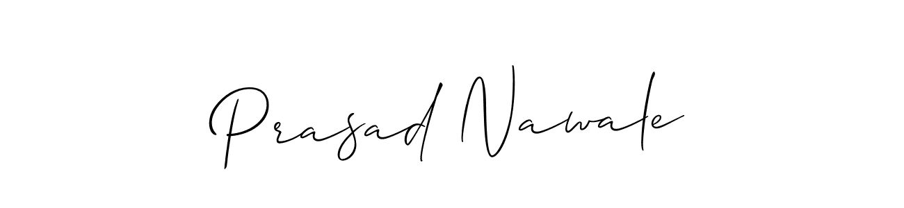 The best way (Allison_Script) to make a short signature is to pick only two or three words in your name. The name Prasad Nawale include a total of six letters. For converting this name. Prasad Nawale signature style 2 images and pictures png