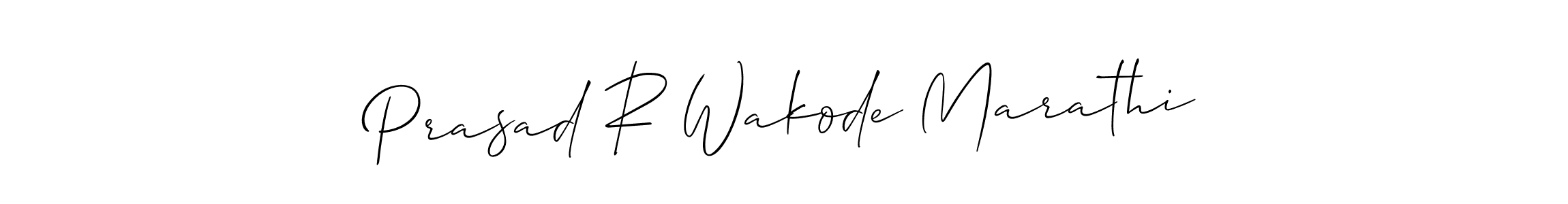 You should practise on your own different ways (Allison_Script) to write your name (Prasad R Wakode Marathi) in signature. don't let someone else do it for you. Prasad R Wakode Marathi signature style 2 images and pictures png