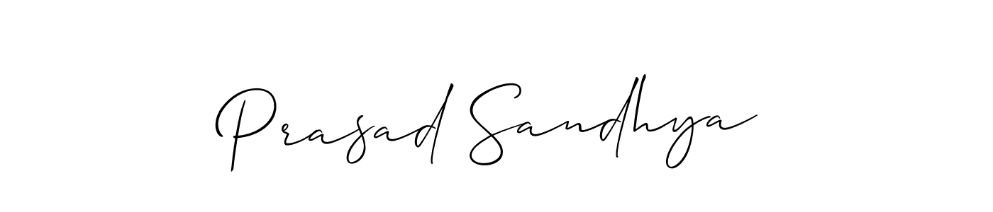 Create a beautiful signature design for name Prasad Sandhya. With this signature (Allison_Script) fonts, you can make a handwritten signature for free. Prasad Sandhya signature style 2 images and pictures png