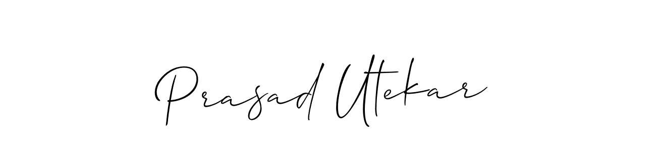This is the best signature style for the Prasad Utekar name. Also you like these signature font (Allison_Script). Mix name signature. Prasad Utekar signature style 2 images and pictures png