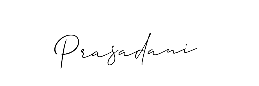 Design your own signature with our free online signature maker. With this signature software, you can create a handwritten (Allison_Script) signature for name Prasadani. Prasadani signature style 2 images and pictures png