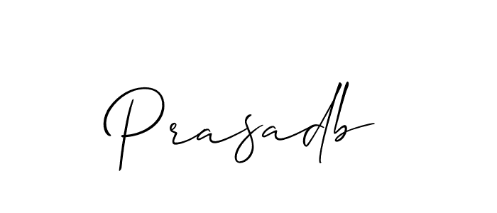 Design your own signature with our free online signature maker. With this signature software, you can create a handwritten (Allison_Script) signature for name Prasadb. Prasadb signature style 2 images and pictures png