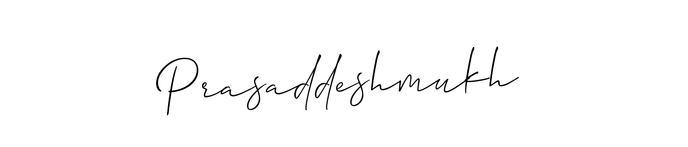 The best way (Allison_Script) to make a short signature is to pick only two or three words in your name. The name Prasaddeshmukh include a total of six letters. For converting this name. Prasaddeshmukh signature style 2 images and pictures png