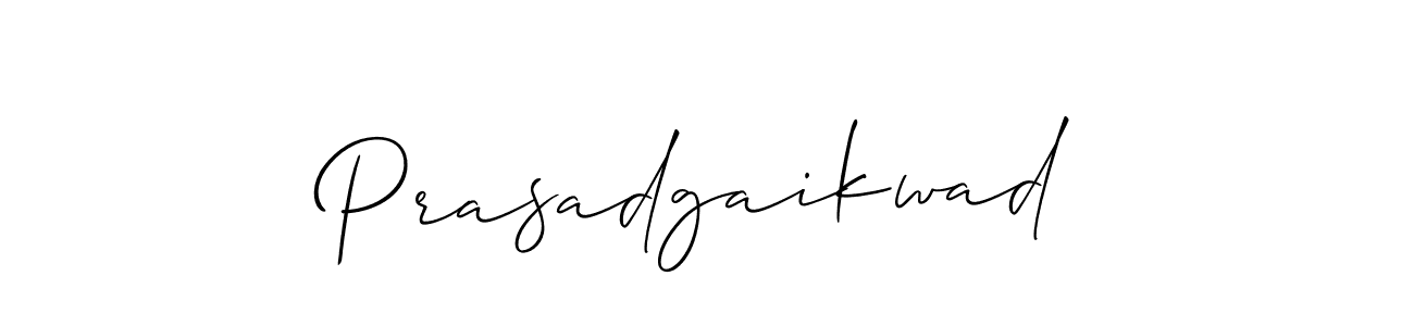 How to make Prasadgaikwad name signature. Use Allison_Script style for creating short signs online. This is the latest handwritten sign. Prasadgaikwad signature style 2 images and pictures png