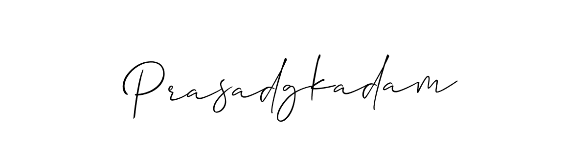 Use a signature maker to create a handwritten signature online. With this signature software, you can design (Allison_Script) your own signature for name Prasadgkadam. Prasadgkadam signature style 2 images and pictures png