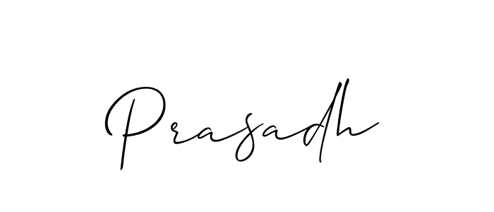 Design your own signature with our free online signature maker. With this signature software, you can create a handwritten (Allison_Script) signature for name Prasadh. Prasadh signature style 2 images and pictures png