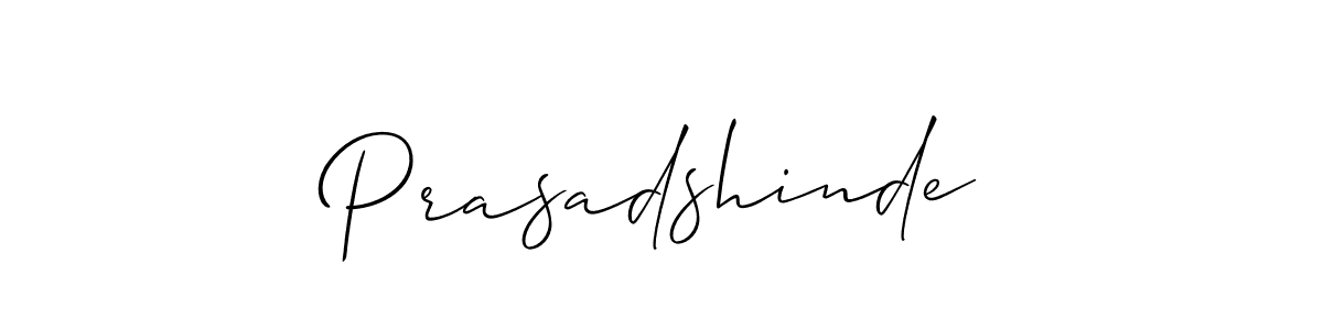 How to make Prasadshinde name signature. Use Allison_Script style for creating short signs online. This is the latest handwritten sign. Prasadshinde signature style 2 images and pictures png