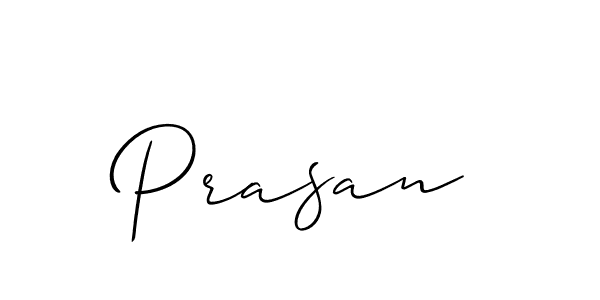 Prasan stylish signature style. Best Handwritten Sign (Allison_Script) for my name. Handwritten Signature Collection Ideas for my name Prasan. Prasan signature style 2 images and pictures png