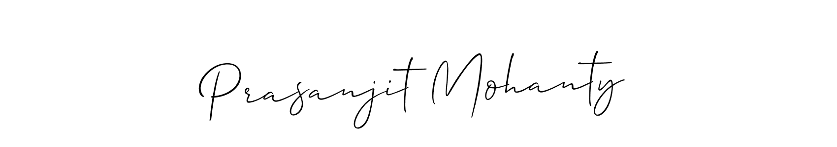 You should practise on your own different ways (Allison_Script) to write your name (Prasanjit Mohanty) in signature. don't let someone else do it for you. Prasanjit Mohanty signature style 2 images and pictures png