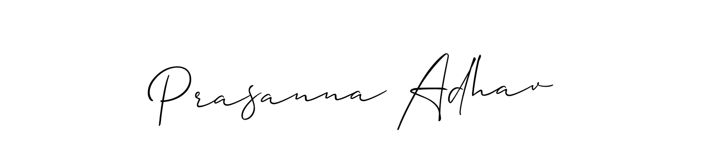 Design your own signature with our free online signature maker. With this signature software, you can create a handwritten (Allison_Script) signature for name Prasanna Adhav. Prasanna Adhav signature style 2 images and pictures png